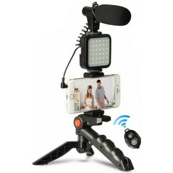 Live Streaming Set AY-49 Selfie Stick Τρίποδο Κινητού με Bluetooth Μαύρο Live Streaming Set AY-49 Selfie Stick Τρίποδο Κινητού με Bluetooth Μαύρο